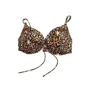 Shade & Shore Womens Leopard Print Underwire Bikini Top 34DD Mob‎ Wife